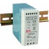 MDR-60-24, преобразователь ac-dc на din-рейку 60вт, выход 24в/0…2,5a, рег. вых 24…30в, вход 85…264v ac, 47…63гц /120…370в dc, изоляция 3000в ac, в кожухе 40х90х100мм, -20…+70°с