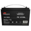 PE12100L, аккумулятор свинцово-кислотный 12v 100ah, размер 328х172х222мм, крепление под болт м8, срок службы 10 лет