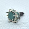 PEC16-4020F-S0024, энкодер pec16, без щелчков, 24 импульса, пластмассовый вал с лыской 20мм, с кнопкой, горизонтальные выводы, крепление на гайку 9мм