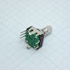 PEC11R-4215K-S0024, энкодер pec11, 24 щелчка, 24 импульса, металлический вал с насечкой 15мм, с кнопкой, горизонтальные выводы,крепление на гайку 7мм
