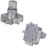 EC110M 30/15 10MM PUSHPIN, энкодер ec11 30 щелчков, 15 импульсов, металлический вал с лыской 5мм, с кнопкой, smd монтаж
