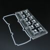ALHB173D12LED90G-NEW, групповая прямоугольная линза 2x6 на 12 светодиодов 3030/3535/5050, эфф=93%, 90°(квадрат), 173x71.4mm h:11,4mm, pmma, обновленная версия