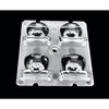 ALST50D4LED5050T8060G, групповая квадратная линза 2x2 на 4 светодиода 5050/3535 эфф=90%, t4 80°x60°, 50x50mm h:8.62mm
