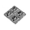 ALST50D4LED5050T12060G, групповая квадратная линза 2x2 на 4 светодиода 5050/3030 эфф=90% 120°x60° t4 asymmetric for tunnel ligh, 50x50mm h:8,62mm, pc