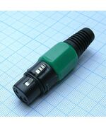 CANNON 81G 3F, аудио разъём xlr - розетка кабельная, 3 контакта, цвет - зелёный