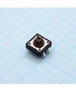 DTS-24N-V, кнопка тактильная 12х12мм высота 7.3мм усилие нажатия 160гр 1000000 циклов монтаж в отверстие