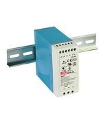 MDR-40-5, преобразователь ac-dc на din-рейку 30вт, выход 5в/6a, рег. вых 5…6в, вход 85…264v ac, 47…63гц /120…370в dc, изоляция 3000в ac, в кожухе 40х90х100мм, -20…+70°с