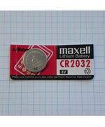 CR2032 Maxell, элемент питания литиевый,3в