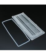 ALHB173DXXLEDDA25G, групповая прямоугольная линза 2x6 на 12/24/48/64 светодиода 5050/3030/2835, эфф=90%, da25°, 173x71.4mm h:10,38mm, pmma