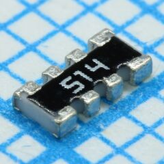 YC164-JR-07510KL, чип-резистор толстопленочный сборка 510ком ±5% ±200ppm/°c защитное покрытие 8-pin 1206(4 x 0603) лента на катушке