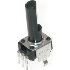 PTV09A-4225F-B104, перем. резистор 100k, 1/20w, лин. хар-ка, пластмассовый вал со шлицом 25мм, ф6мм, горизонт. выводы