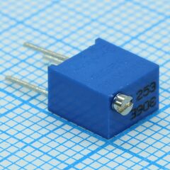 TSR-3266W-253R, потенциометр многооборотный керметный 25ком 0.25вт ±10% 12 ±2 оборотов, (6.7 x 4.7 x 7.2мм)