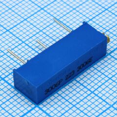 TSR-3006P-223R, потенциометр многооборотный керметный 22ком 0.75вт ±10% 22 ±2 оборота, (19.05 x 4.83 x 6.35мм)