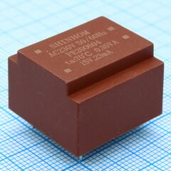 PE201017, трансформатор питания 0.5ва 230в 2x6в/42ма ta 70°c (ee 20/10) 19.5мм