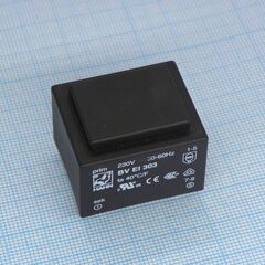 BV EI 303 2095, трансформатор питания 1.9ва 230в 2x7.5в 2x126ма ta 70 c/f (ei 30/12.5)24.0мм