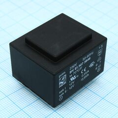 BV EI 307 3848, трансформатор питания 1.8ва 230в 2x12в/2x75ма ta 70 c/f (ei 30/11.5)22.1мм