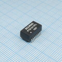PT61017PEL, телекоммуникационный трансформатор 2(1ct:1ct) первичная обмотка 0.6ом вторичная обмотка 1.1ом, 16 загнутых выводов для поверхностного монтажа