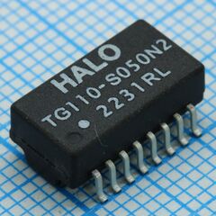 TG110-E050N5RL, трансформатор телекоммуникационный серия tg1101ct:1ct изоляция 1500в 0.4ом 10/100base-tx