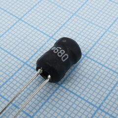 RLB0712-680KL, индуктивность проволочная, радиальная, на ферритовом сердечнике 68uh 10% 1khz 20q-factor ferrite 360ma 240mohm dcr rdl bag