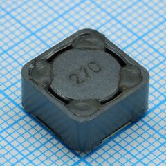 SRR1260-270M, индуктивность smd силовая экранированная проволочная 27мкгн ±20% 1кгц 26q-фактор феррит 3.6a 45мом по постоянному току лента на катушке