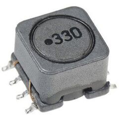 SRR0908-102YL, катушка индуктивности силовая проволочная экранированная 1мкгн ±15% 1кгц 85q-фактор феррит 300ма 2.5ом по постоянному току лента на катушке