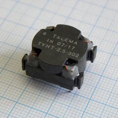 TVHT-2.5-302, индуктивность синфазная 3.0mh ±30% 2.5a 0.08om srf=2.2mhz, тороидальный сердечник