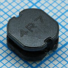 SRN8040-4R7Y, катушка индуктивности силовая проволочная полуэкранированная 4.7мкгн ±30% 100кгц 13q-фактор феррит 4.1a 24мом по постоянному току лента на катушке