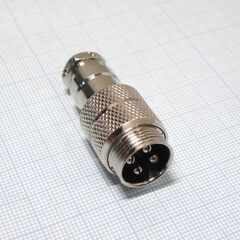 Разъем PH-4MC вилка на кабель, разъем металлический, четыре контакта, 125v 7a, ip55(пыле- и брызгозащищенный)