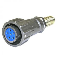FQ18-6PIN TK-8, кабельная розетка, 6 контактов, пружиный хвостовик под кабель 8мм