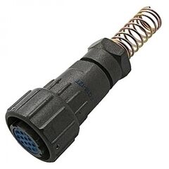 FQ18-12PIN TK-10, кабельная розетка, 12 контактов, пружиный хвостовик под кабель 10мм