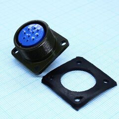 KP2G22-K10A, приборная розетка с фланцем