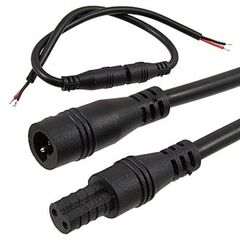2P F/M 22AWG*2 L150MM BLACK IP65, разъём герметичный 2 контакта 22awg 150мм чёрный ip65