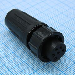 PY07-6T, кабельная розетка, 6 контактов