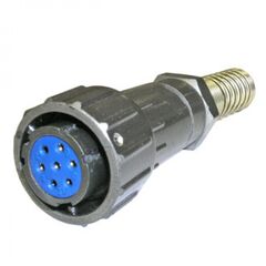 FQ18-7PIN TK-8, кабельная розетка, 7 контактов, пружиный хвостовик под кабель 8мм