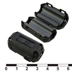 ZCAT2035-0930A-BK (BLACK), emi фильтр, полукруглый феррит, внутр.9мм, корпус на защелке, 19,5*35*17,4мм, импеданс 50 ом при 100 мгц