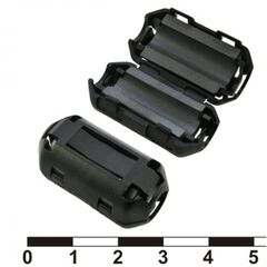 ZCAT1730-0730A-BK (BLACK), emi фильтр, полукруглый феррит, внутр.7мм, корпус на защелке, 16,5*30*15мм, импеданс 50 ом при 100 мгц