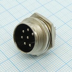 Разъем PH-7MP вилка на блок, разъем металлический, семь контактов, 125v 3a, ip55(пыле- и брызгозащищенный)