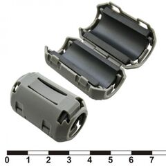 ZCAT2436-1330A (GREY), emi фильтр, полукруглый феррит, внутр.13мм, корпус на защелке, 23,5*36*22мм, импеданс 50 ом при 100 мгц
