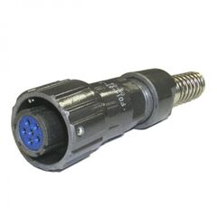 FQ14-6PIN TK-8, кабельная розетка, 6 контактов, пружиный хвостовик под кабель 8мм