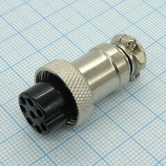Разъем PH-8FC розетка на кабель, разъем металлический, восемь контактов, 125v 3a, ip55(пыле- и брызгозащищенный)