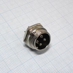 Разъем PH-4MP вилка на блок, разъем металлический, четыре контакта, 125v 7a, ip55(пыле- и брызгозащищенный)