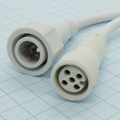 Разъем WP 5pin (пара F+M), пара герм.,ip68,2a,dc0-24 (ac110v.220v), d=21,5mm, 5*0.2mm2,l=40