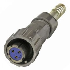 FQ14-3PIN TK-8, кабельная розетка, 3 контакта, пружиный хвостовик под кабель 8мм