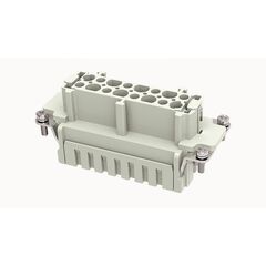 DE-016-FS, розеточная контактная вставка, пружинная фиксация, 16 полюсов + ре, size 16b, 500 v, 16 a, сечение обслуживаемых проводников 0.75-2.5 мм. кв., тип покрытия контактов: серебро, серия de