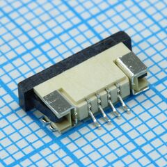 DS1020-07-04VBT1A-R, fpc разъем для шлейфа на плату, поверхностный монтаж 4pin, шаг 1.00мм (контакты снизу)
