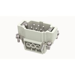 DE-006-M, вилочная контактная вставка, винтовая фиксация, 6 полюсов + ре, size 6b, 500 v, 16 a, сечение обслуживаемых проводников 0.75-2.5 мм. кв., тип покрытия контактов: серебро, серия de