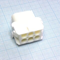 350781-1, корпус разъема universal mate-n-lok, розетка 6pin, matrix (nylon, ul 94v-0) без контактов, шаг 6.35 мм