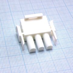 350766-4, корпус разъема universal mate-n-lok, вилка 3pin, in-line (nylon, ul 94v-0) без контактов, шаг 6.35 мм