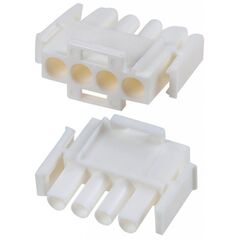350779-4, корпус разъема universal mate-n-lok, вилка 4pin, in-line (nylon, ul 94v-0) без контактов, шаг 6.35 мм