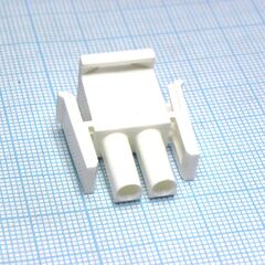 350777-1, корпус разъема universal mate-n-lok, вилка 2pin, in-line (nylon, ul 94v-0) без контактов, шаг 6.35 мм